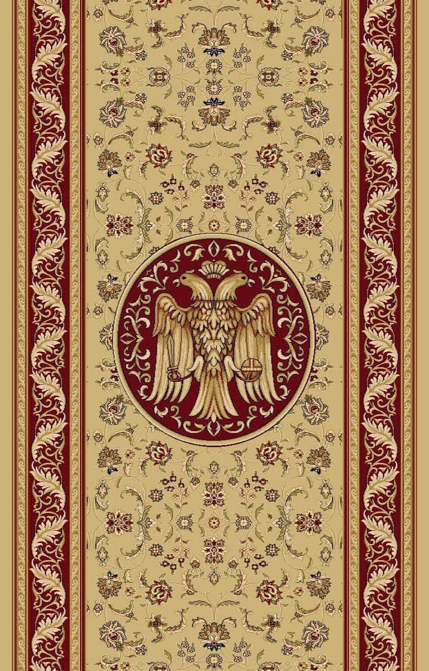 traversa-biserica-54321-bej-vultur-floral Traversă Biserică 54321 Bej - Cu Vultur Floral - imagine 1